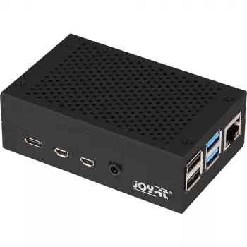 Alumiinikotelo Raspberry Pi 4 B:lle JYT, malli RB-AlucaseP4+01B, musta