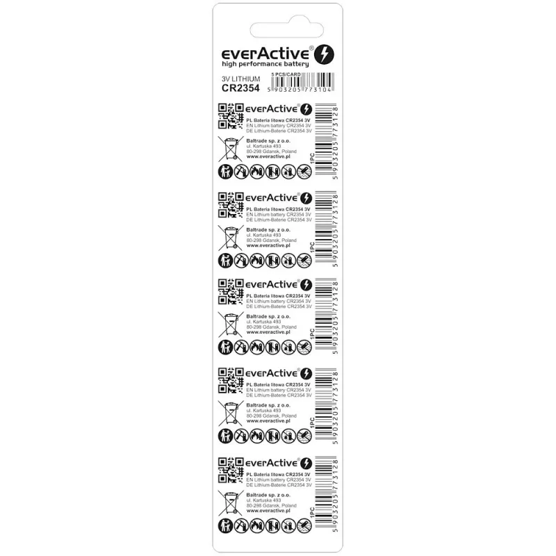 Litium-nappiparisto everActive CR2354 - blister 5 kpl