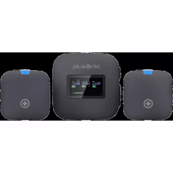 Langaton mikrofonisetti Plusonic PS-TDS8 USB-C-, Lightning- ja 3,5 mm liitännöillä