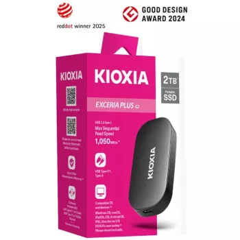 KIOXIA EXCERIA Plus G2 Portable 2TB / jopa 1050MB/s luku 1000MB/s kirjoitus MIL-STD putoamistestit 256 AES-salaus valokuvaajat sisällöntuottajat ja