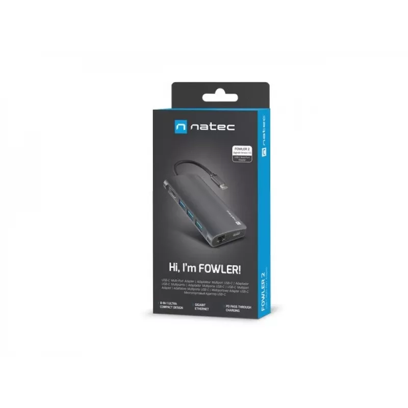 Telakointiasema NATEC NMP-2162 USB 3.2 Gen 1 Type-C harmaa johdollinen