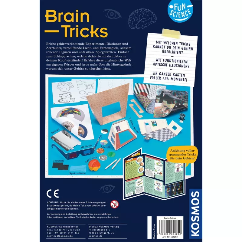 Kosmos Fun Science Brain Tricks, kokeilupakkaus, sähkö, 8 vuotta, monivärinen