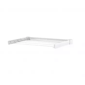 Seinäkiinnitteinen hylly Leifheit Telegant 30 Protect valkoinen, leveys 720 mm, syvyys 370 mm, 3 m naru