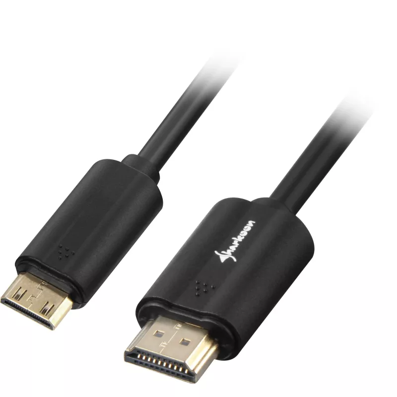 Adapterikaapeli HDMI-uros > Mini-HDMI-uros (musta, 1 metri, HDMI 4K)