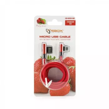 Sbox USB->Micro USB 90 M/M 1,5m USB-MICRO-90R mansikanpunainen