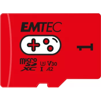 Emtec 1TB UHS-I U3 V30 A2 Gaming Rouge flash-muisti ECMSDM1TXCU3G