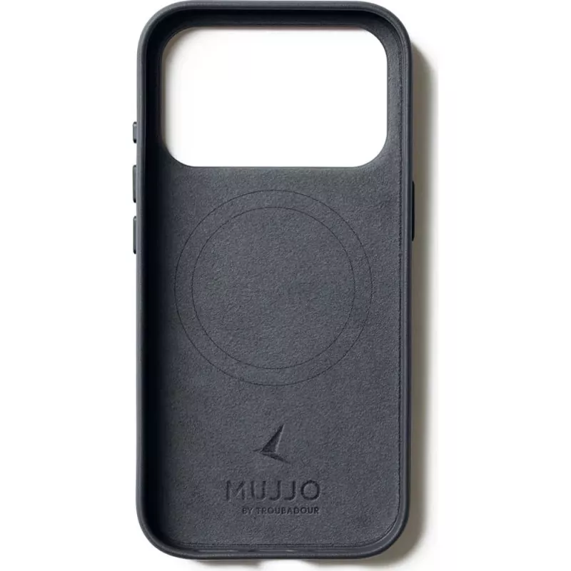 Mujjo Full Leather Case MagSafe -kotelo iPhone 17 Pro harmaa