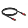 DeLOCK USB-kaapeli USB Type-C uros–uros 10 Gbit/s PD 3.0 100 W 1 m punainen metalli