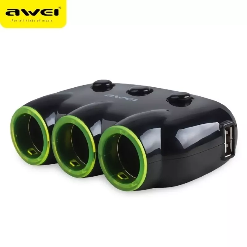 Auton tupakansytytinadapteri Awei C-35 12V- ja 24V-pistorasioihin
