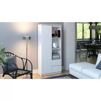 Toimiston kirjahylly Top e Shop RS-80 BILY BIEL, valkoinen lastulevy, 7 hyllytasoa, 800×350×1800 mm