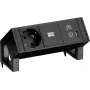 Bachmann DESK2 1x CEE7/3 USB A/C laturi musta (902.9109)