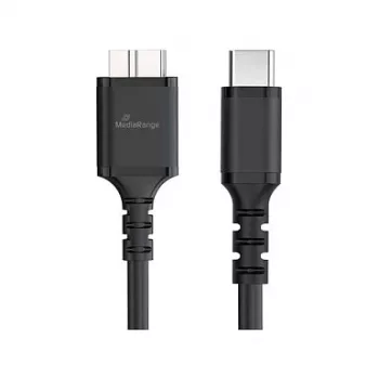 USB-kaapeli MediaRange MRCS257 0,5 m — Micro-USB B - USB-C, USB 3.2 Gen 1 (5 Gbit/s), musta