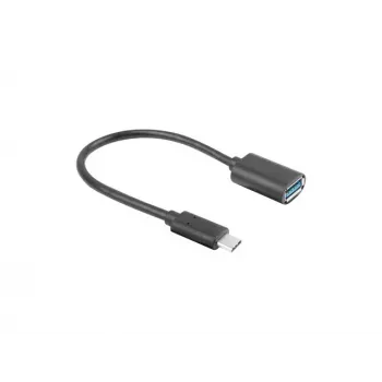 LANBERG AD-UC-UA-04 -adapteri USB Type-C uros - USB Type-A naaras 15cm musta
