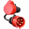 Adapteri Gemini flex 11 kW, CEE punainen kolmivaiheinen vaihtovirta 16A > CEE punainen 32A (musta, 30 cm)