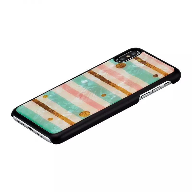 iKins älypuhelimen suojakotelo iPhone XS Max — Pop Mint musta, kova kuori korotetuin reunein