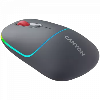 Canyon MW-22 2in1 RGB langaton hiiri - harmaa - Bluetooth/RF - 1 600 dpi - ladattava