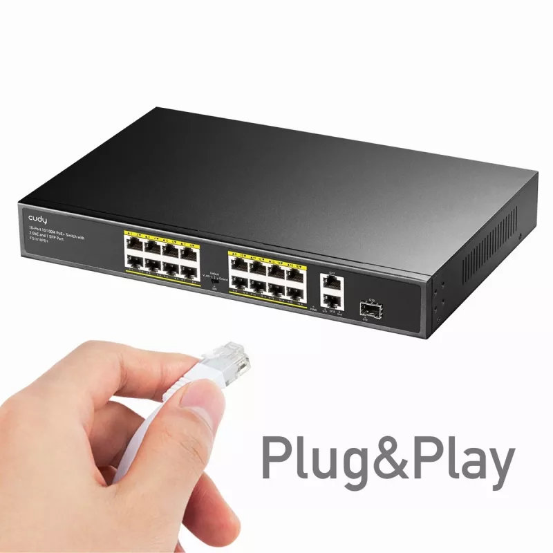 Cudy FS1018PS1 verkkokytkin 18 Fast Ethernet -porttia PoE