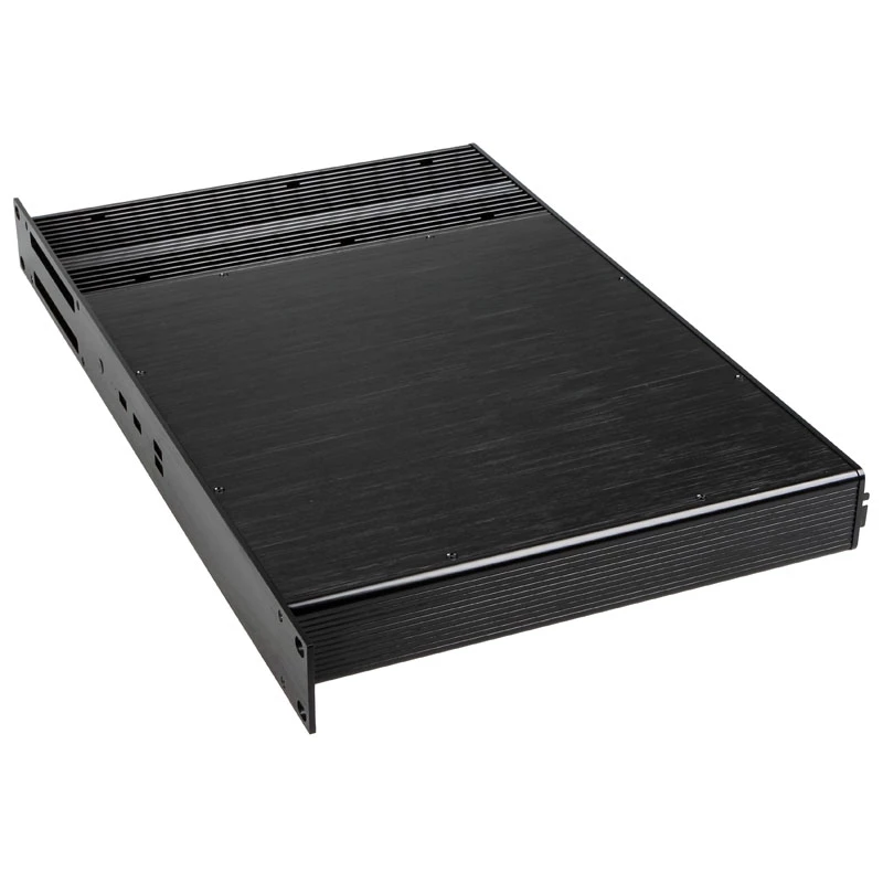 Akasa Galileo TU3 1U Rackmount Thin Mini-ITX -kotelo, tuuletinton, OEM, Musta