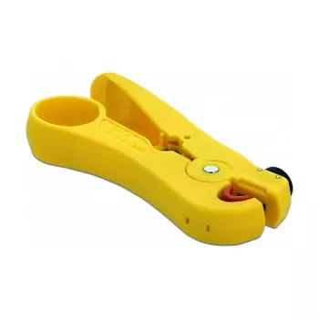 DELOCK 86478 kaapelinkuorintatyökalu — kuorintakapasiteetti 3,5–9 mm, pituus 111 mm, keltainen