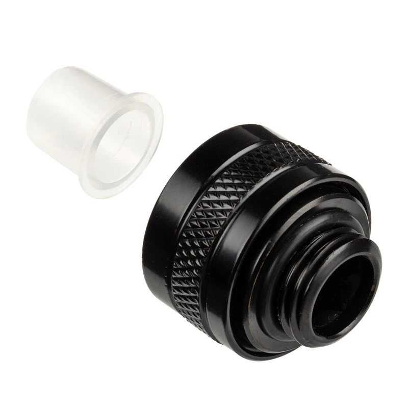 Alphacool 17471 Eiszapfen PRO 13 mm HardTube -liitin G1/4, messinki, halkaisija 22 mm, korkeus 20 mm, Deep Black