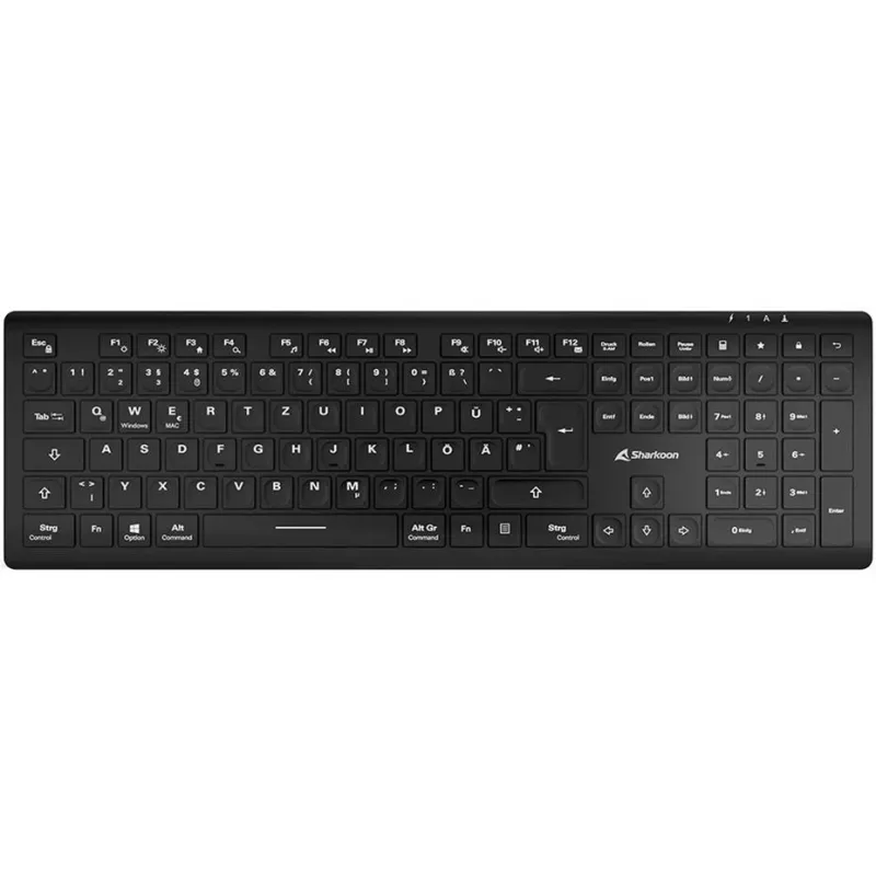 Sharkoon OfficePal K30W musta DE-asettelu Rubberdome