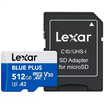 MicroSDXC-muistikortti Lexar BLUE PLUS 512 GB, UHS-I, luku 170 MB/s, U3/V30