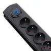 Ylijännitesuoja Qoltec 50172 musta 6 AC-pistorasiaa 230V 5m