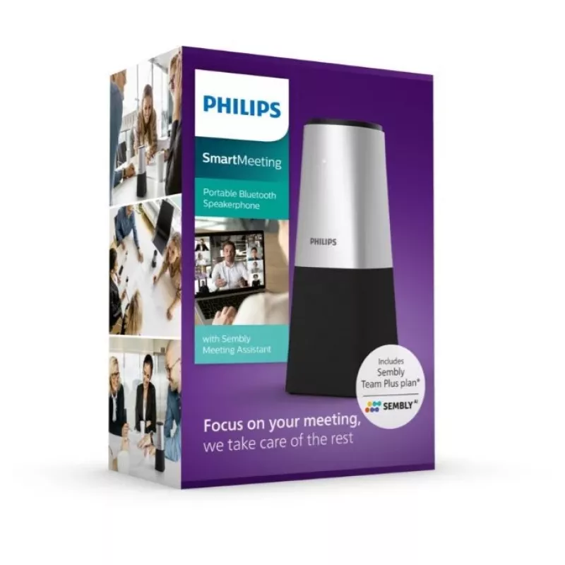 Philips PSE0540 Smart Meeting kannettava kokousmikrofoni, USB-C, musta/hopea