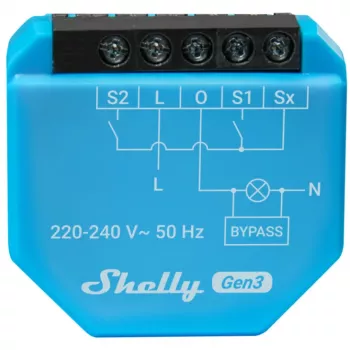 WLAN-valaistusohjain Shelly Shelly_1L_Gen3 — 1-kanavamoduuli ilman nollajohdinta, 220–240 V, WLAN/Bluetooth, 802.11 b/g/n