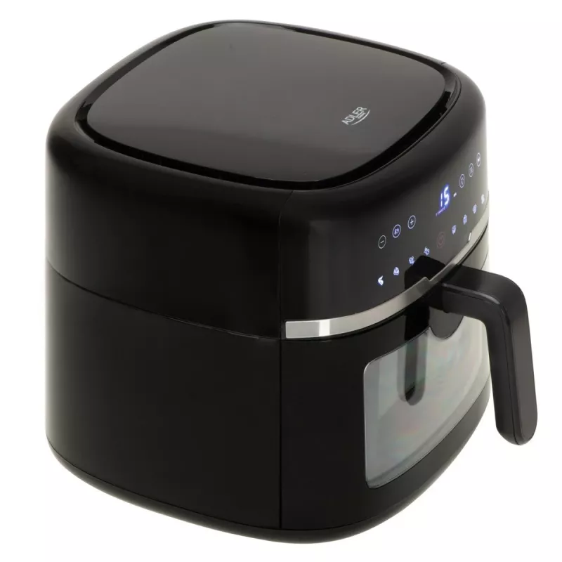 Adler AD 6318 kuumailmafriteerauskeitin, 8 l, 2500 W, LCD-näyttö, 9 ohjelmaa, musta