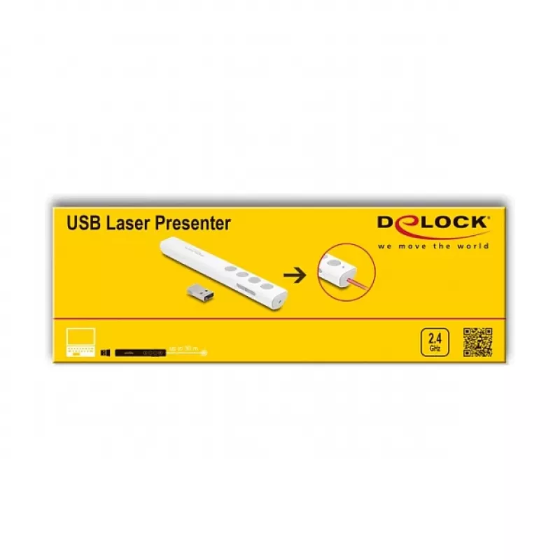 DeLOCK USB-laseresitysosoitin valkoinen langaton USB RF Nano -vastaanotin
