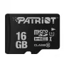 MicroSDHC-muistikortti PATRIOT PSF16GMDC10 — 16 GB, Class 10, UHS-I (U1), 80 MB/s, musta