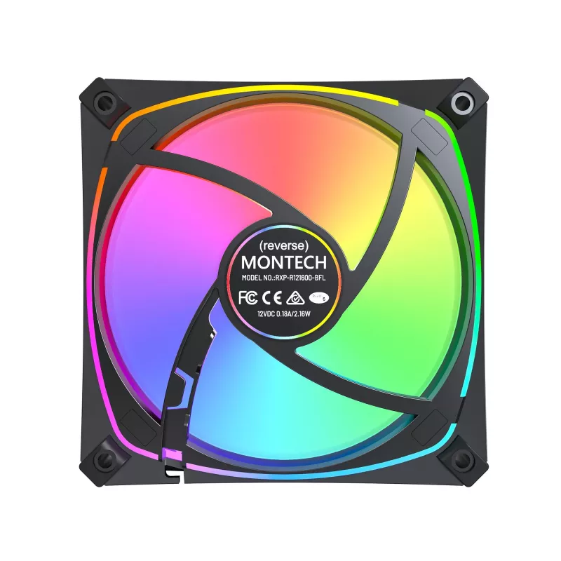 MONTECH RX120 PRO musta 120mm ARGB-kotelotuuletin