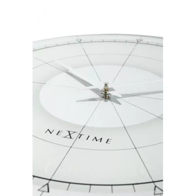 NeXtime kello 8125 Fancy Round, Ø43 cm, seinäkello, valkoinen/hopea