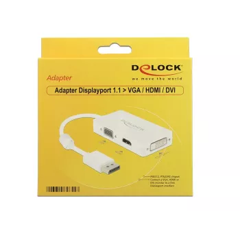 DeLOCK kaapeli 0,16 m DisplayPort VGA HDMI DVI-D