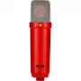 Studiokondensaattorimikrofoni RØDE NT1 Signature Red — herttakuvio, 20–20000 Hz, -32 dB herkkyys, XLR (3-napainen), 313 g