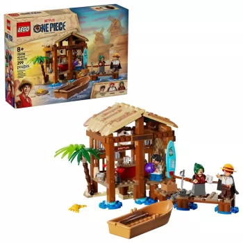 LEGO rakennussarja One Piece 75636 tuulimyläkylän mökki, 299 osaa, 3 minifiguuria, 8+ vuotta