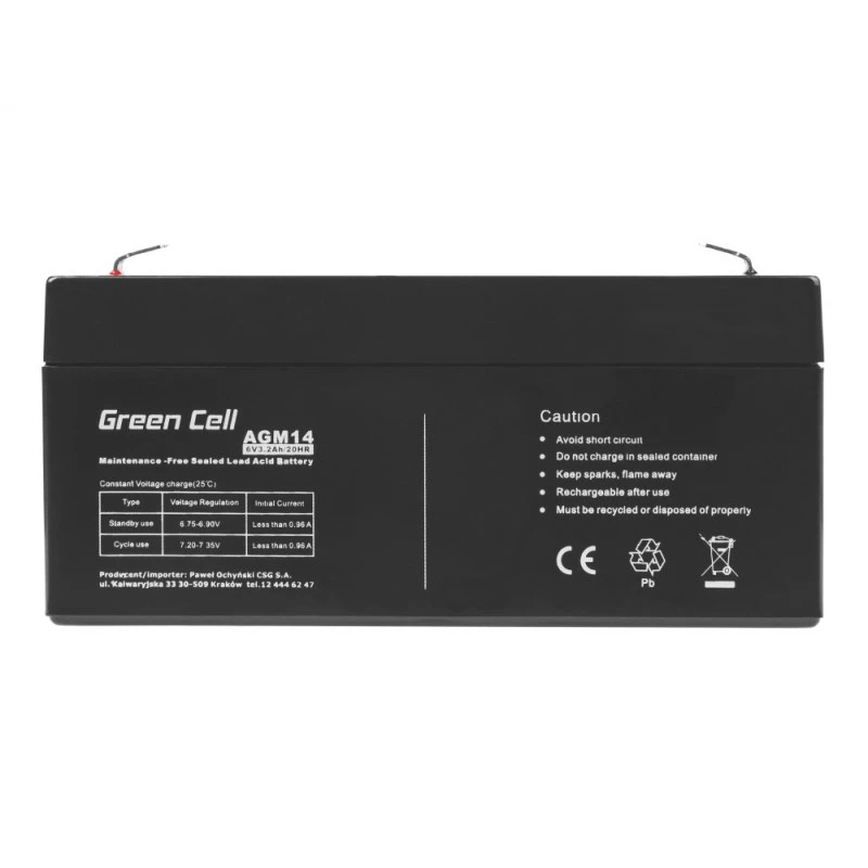 UPS-akku suljettu lyijyakku Green Cell AGM14