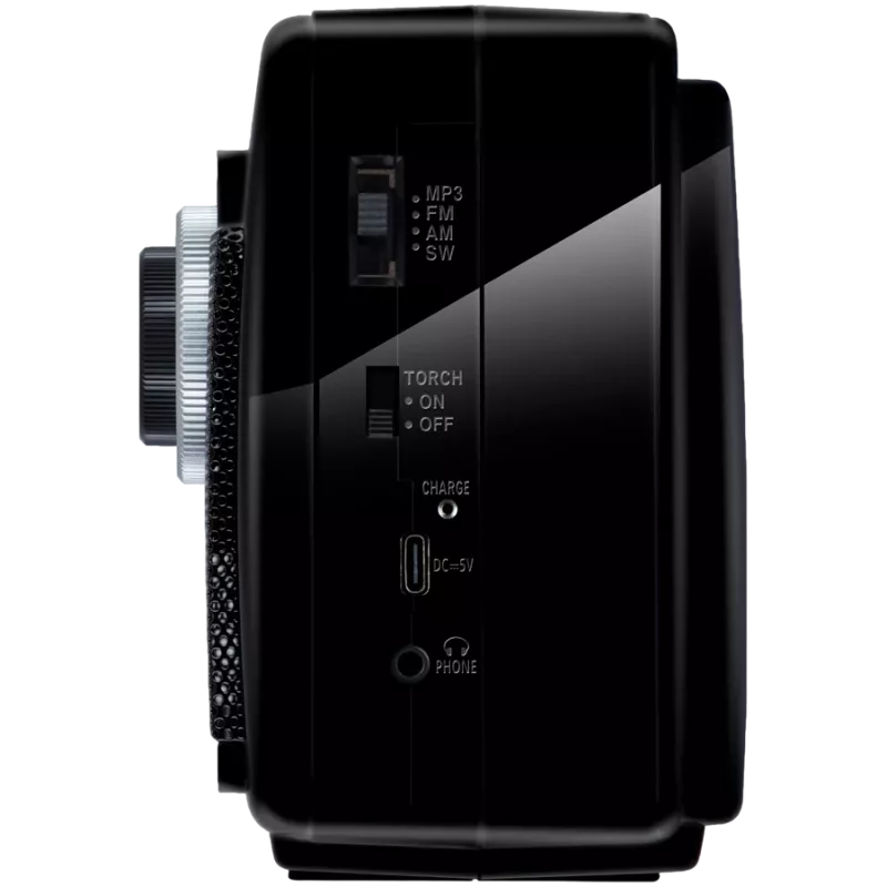 Kaiutin SVEN SRP-155, musta (3W, Bluetooth, FM/AM/SW, USB, microSD, taskulamppu, akku)