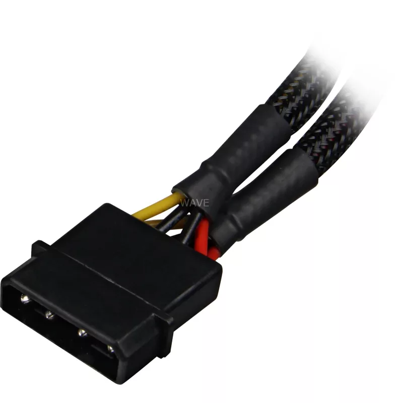 Sharkoon SATA Y-virtasovitin 4P Molex 0,15 m musta – digitaalinen/data – virransyöttö