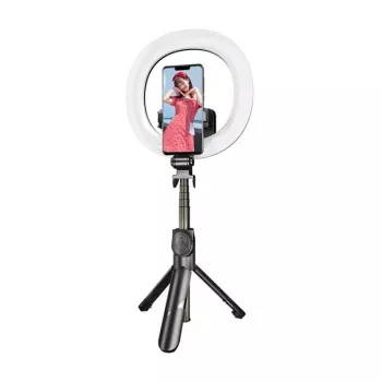 Selfie-tikku-jalusta Puluz TBD0595696701A integroidulla LED-rengasvalolla