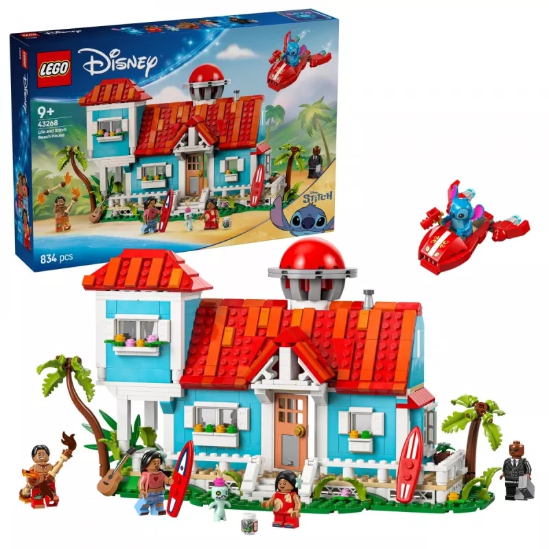 LEGO Disney setti 43268 Rantatalo – modulaarinen rakennussarja, 834 osaa, 5 minihahmoa, ikä 9+