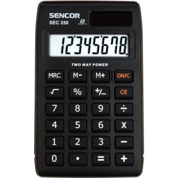 SENCOR SEC 250 laskin, 8-numeroinen LCD, Dual-Power