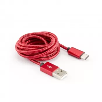 Sbox USB->Type-C M/M 1,5 m CTYPE-1.5R mansikanpunainen