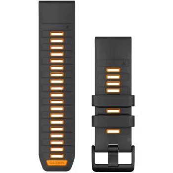 Garmin QuickFit-kelloranneke 26 mm silikoni grafiitti/Spark Orange (010-13393-05)