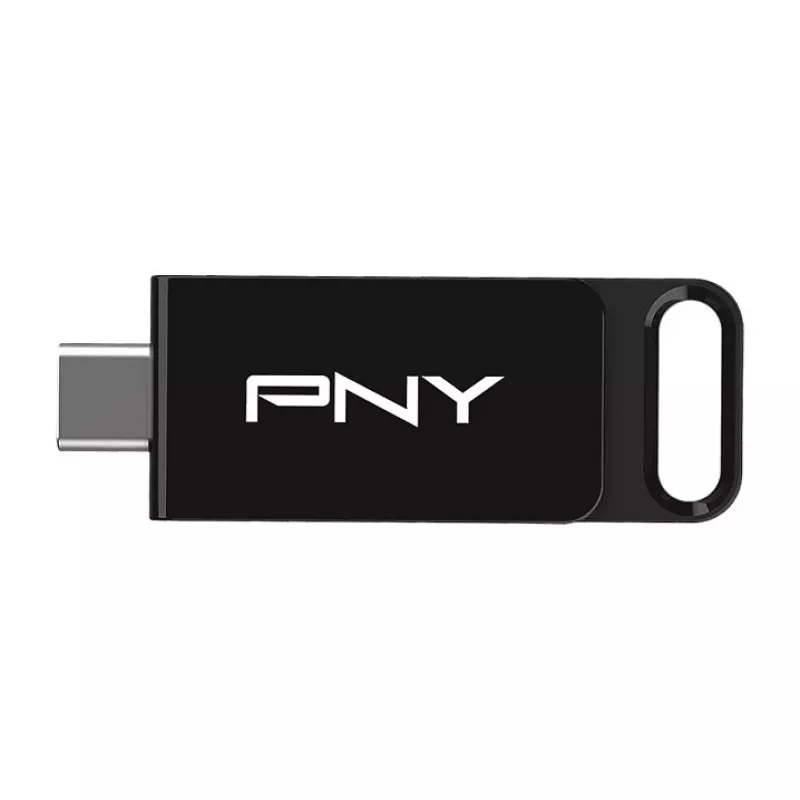 PNY Elite, 64 GB, USB Type-C, 3.2 Gen 1 (3.1 Gen 1), 120 MB/s, dia, musta