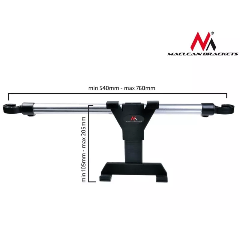 Maclean Brackets MC-657 yleinen niskatukiteline autoon tabletille, 7 - 10.1, säädettävä 360° kierto