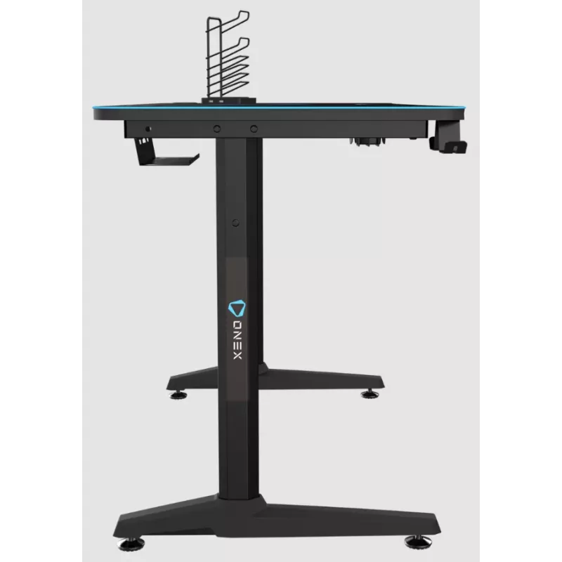 Pelipöytä Onex GD1200H — 1200 mm pöytälevy juomatelineellä ja kuulokekoukulla