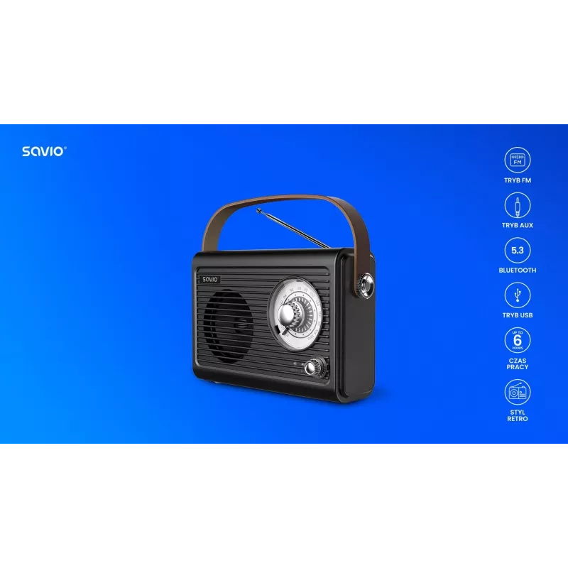 Kannettava radio Savio RS-01 analoginen musta