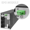 Qoltec 52281 UPS (keskeytymätön virransyöttö) kaksoismuunnos (Online) 2 kVA 2000 W 3 AC-lähtöä